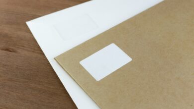 Blank envelopes on a table