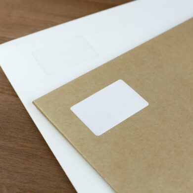 Blank envelopes on a table